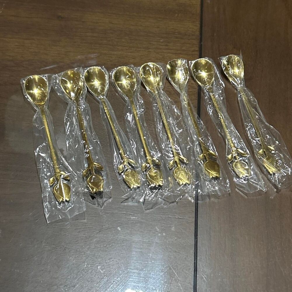 Gold rose spoons set of 8 #rose #spoons